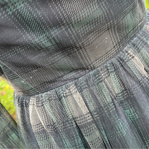 Red Valentino Green And black plaid Lace Dress - Picture 5 of 11